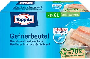 45 Toppits Gefrierbeutel 6,0 l