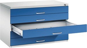 CP 7100 Planschrank lichtgrau, enzianblau 5 Schubladen 110,0 x 76,5 x 76,0 cm, 1 St.