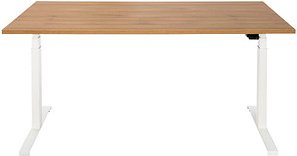 ith möbel EasyT elektrisch höhenverstellbarer Schreibtisch eiche rechteckig, T-Fuß-Gestell weiß 160,0 x 80,0 cm