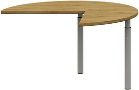 Thumbnail - röhr Anbautisch höhenverstellbar Techno hickory-eiche, silber freiform 130,0 x 128,0/65,0 x 68,0 - 82,0 cm