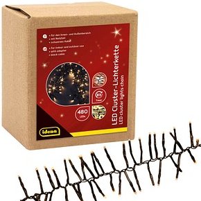 Idena 480er LED Lichterkette schwarz 14,5 m