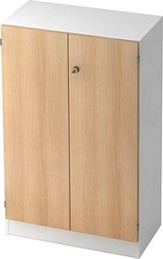 HAMMERBACHER Aktenschrank Haziender, V6550/W/E/SG weiß, eiche 2 Fachböden 80,0 x 42,0 x 127,0 cm