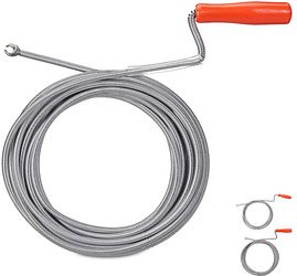 relaxdays Rohrreinigungsspirale silber, rot