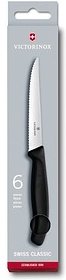 VICTORINOX Steakmesser Swiss Classic silber, schwarz, 6 St.