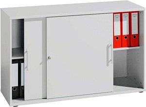 Thumbnail - HAMMERBACHER Schiebetürenschrank, V1752S/5/5/RE lichtgrau 1 Fachboden 120,0 x 40,0 x 74,8 cm