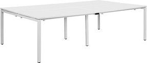 Thumbnail - PAPERFLOW easyDesk Doppelschreibtisch weiß rechteckig, 4-Fuß-Gestell weiß 240,0 x 166,0 cm