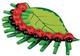 Rayher Holzklammern grün/rot mit Marienkäfer Ø 2,5 cm, 10 St.