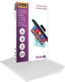 100 Fellowes Enhance80 Laminierfolien matt für A4 80 micron