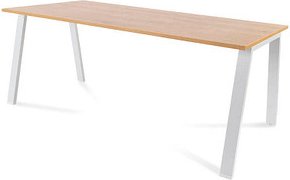 Thumbnail - rocada BLANCA Schreibtisch eiche/weiß rechteckig, 4-Fuß-Gestell weiß 180,0 x 80,0 cm