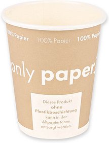 NATURE Star Einweg-Kaffeebecher Only Paper braun, weiß 200 ml, 50 St.