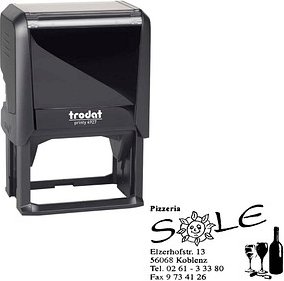trodat Textstempel, individualisierbar printy 4927 selbstfärbend schwarz Logo möglich, 1 St. - Direkt online personalis...