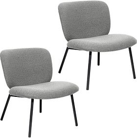 Sessel meet by Paperflow TWIST, gepolstert, B 600 x T 530 x H 420 mm, Stoff und Stahl, grau/mattschwarz
