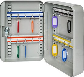 Thumbnail - ALCO Schlüsselkasten lichtgrau mit 20 Haken, Zylinderschloss, 18,0 cm 8,0 cm, 1 St.