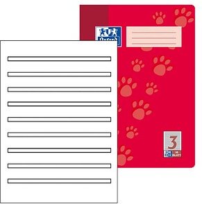 OXFORD Schulheft Lineatur 3 liniert DIN A4 ohne Rand, 16 Blatt, 1 St.