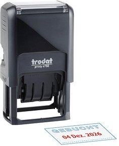trodat Datumstempel mit Text "Gebucht" printy-dater 4750/L7 selbstfärbend blau rot, 1 St.