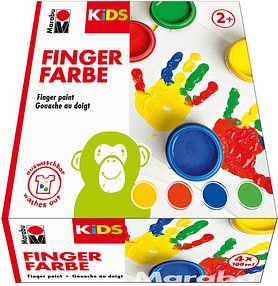 Marabu KiDS Fingerfarbe farbsortiert, 4 St.