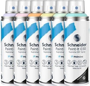 Thumbnail - Schneider Paint-It 030 Supreme DIY Acrylspray Sprühfarbe farbsortiert, 6 St.