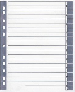 Wekre Trennblätter DIN A4 1-0 weiß/grau, 230 g/m², 100 Blatt