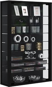 VCM my home Lumo Mini Vitrine schwarz 8 Fachböden