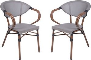 Thumbnail - Garden Pleasure Gartenstühle mit Armlehnen TOSKANA braun, Metall, 2 St.