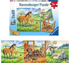 Ravensburger Kuschelzeit Puzzle, 3 x 49 Teile