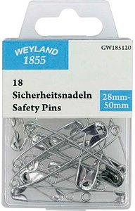 WEYLAND 1855 Sicherheitsnadeln silber, 18 St.