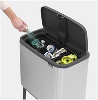 brabantia Bo Touch Bin Mülltrenner 3x 11,0 l silber, schwarz