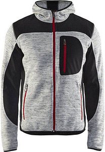 Thumbnail - BLAKLÄDER® Herren Strickjacke 4930 hellgrau/schwarz Größe XL