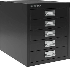BISLEY MultiDrawer™ L125 Schubladenschrank schwarz 5 Schubladen 27,9 x 38,0 x 32,5 cm, 1 St.