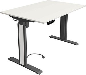 Thumbnail - Kerkmann Move 1 advance elektrisch höhenverstellbarer Schreibtisch weiß rechteckig, T-Fuß-Gestell grau 120,0 x 80,0 cm