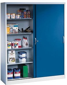 CP Metallschrank 2149-00 S10051 lichtgrau, enzianblau 160,0 x 40,0 x 195,0 cm, aufgebaut, 1 St.