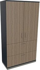 Thumbnail - fm Aktenschrank Sidney, 4260649685723 lavagrau, eiche 2 Fachböden 100,0 x 44,2 x 186,9 cm