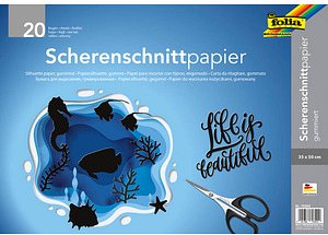 folia Scherenschnittpapier gummiert schwarz 105 g/qm 20 Bogen