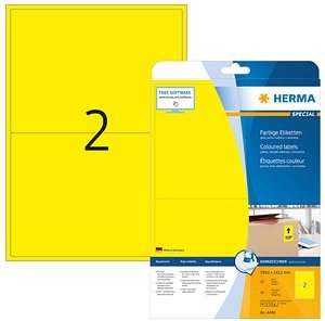 HERMA Etiketten 4496 gelb 199,6 x 143,5 mm, 20 Blatt