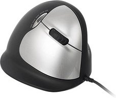 r-go HE Ergo Vertical Mouse Größe L rechts Maus ergonomisch kabelgebunden schwarz, silber
