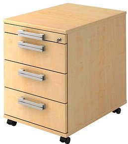 Thumbnail - HAMMERBACHER Akandia Rollcontainer ahorn 4 Auszüge 42,8 x 58,0 x 59,0 cm