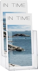 helit Tischprospekthalter transparent 1/3 DIN A4 2 Fächern 11,5 x 12,5 x 27,0 cm, 2 St.