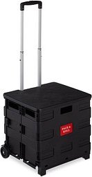 Thumbnail - relaxdays Einkaufstrolley Kunststoff schwarz 45,0 x 38,0 x 99,0 cm