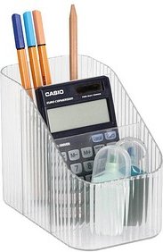 Zeller Schreibtisch-Organizer transparent Kunststoff 3 Fächer 15,0 cm 9,0 cm