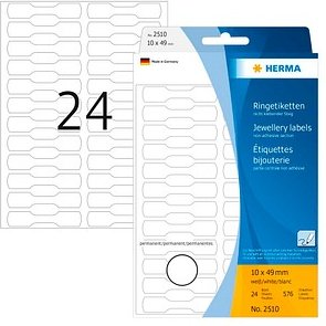 600 HERMA Ring-Etiketten 2510 weiß 10,0 x 49,0 mm
