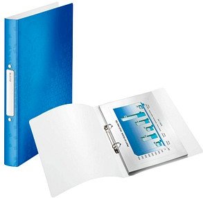 AKTION: LEITZ WOW Ringbuch 2-Ringe blau-metallic 3,2 cm DIN A4, 1 St. mit Prämie nach Registrierung