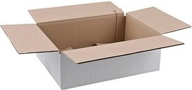 20 Nestler Wellpapp-Faltkartons 1-wellig weiß 31,5 x 22,5 x 11,7 cm Außenmaß