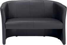Nowy Styl 2-Sitzer Sofa Club Duo schwarz Kunstleder, 1 St.