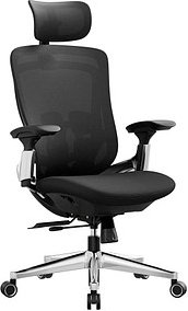 SONGMICS Bürostuhl, OBN068B01 Stoff schwarz, Gestell alu