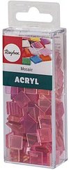 Rayher Mosaiksteine rosa/pink/transparent Acryl transparent, 1 Pack