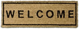 relaxdays Kokosmatte Welcome braun 25,0 x 75,0 cm