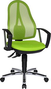 Thumbnail - Topstar Bürostuhl Open Point P Plus, OP79A G05 Stoff grün, Gestell chrom