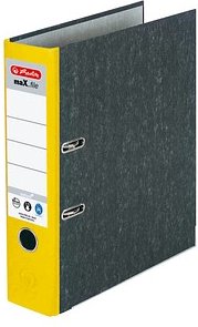 Thumbnail - herlitz maX.file nature Ordner gelb marmoriert Karton 8,0 cm DIN A4, 1 St.