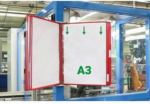 tarifold Wand-Sichttafelsystem 413103 DIN A3 rot mit 10 St. Sichttafeln, 1 St.