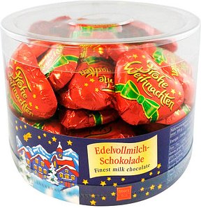 Thumbnail - Frohe Weihnachten Herzen Schokolade 450,0 g